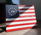 Hand Painted Semiquincentennial USA 250th Anniversary Flag