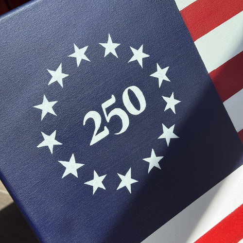 Hand Painted Semiquincentennial USA 250th Anniversary Flag